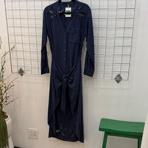 3-in-1 Eyelet Shirt Dress